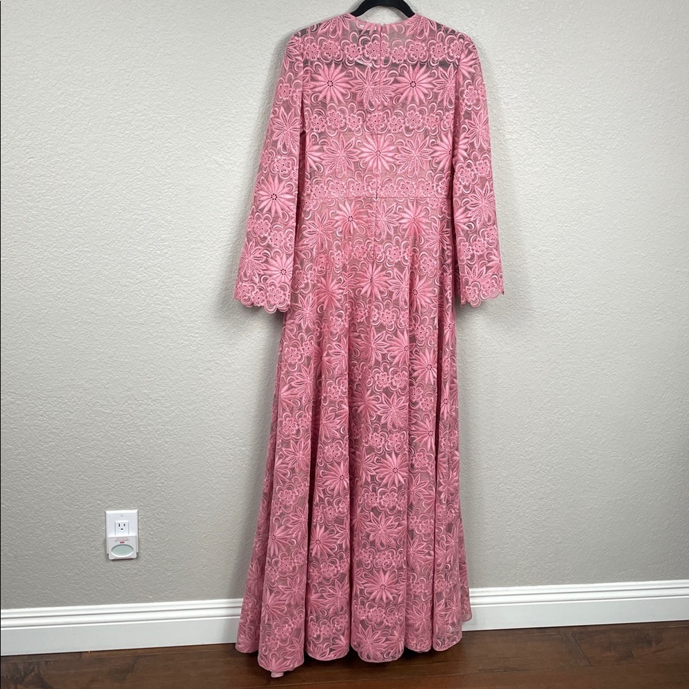 NWT Valentino Garavani Floral Guipure Lace Gown Dusty Rose Pink Maxi Sz 42 - Picture 4 of 16